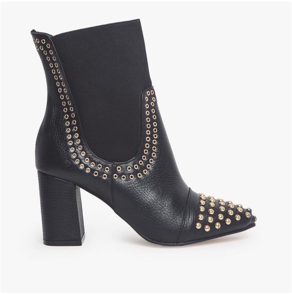 Botin Tacón LENA Tachas Negro