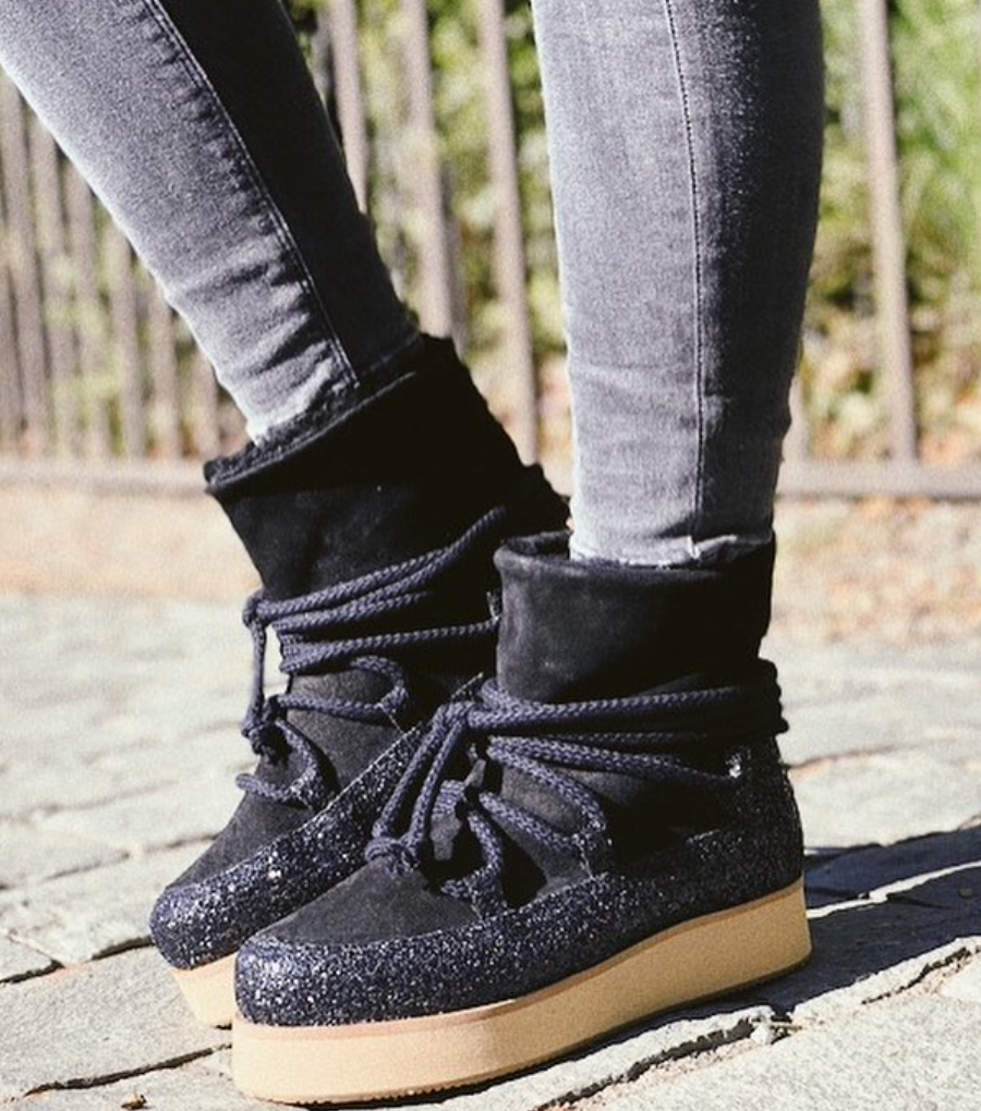 Bota Nieve Glitter ZANA Negro