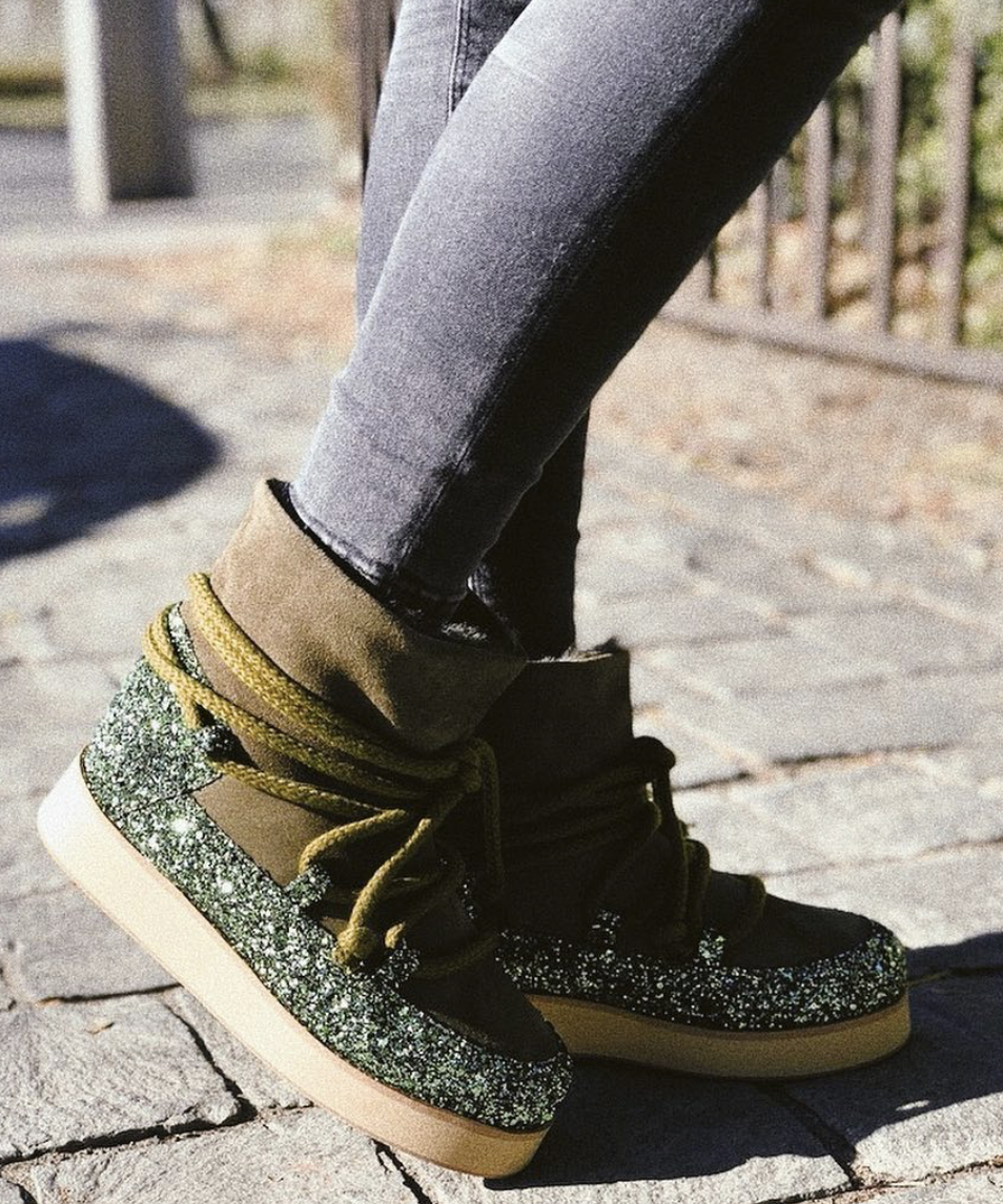Bota Nieve Glitter ZANA Verde