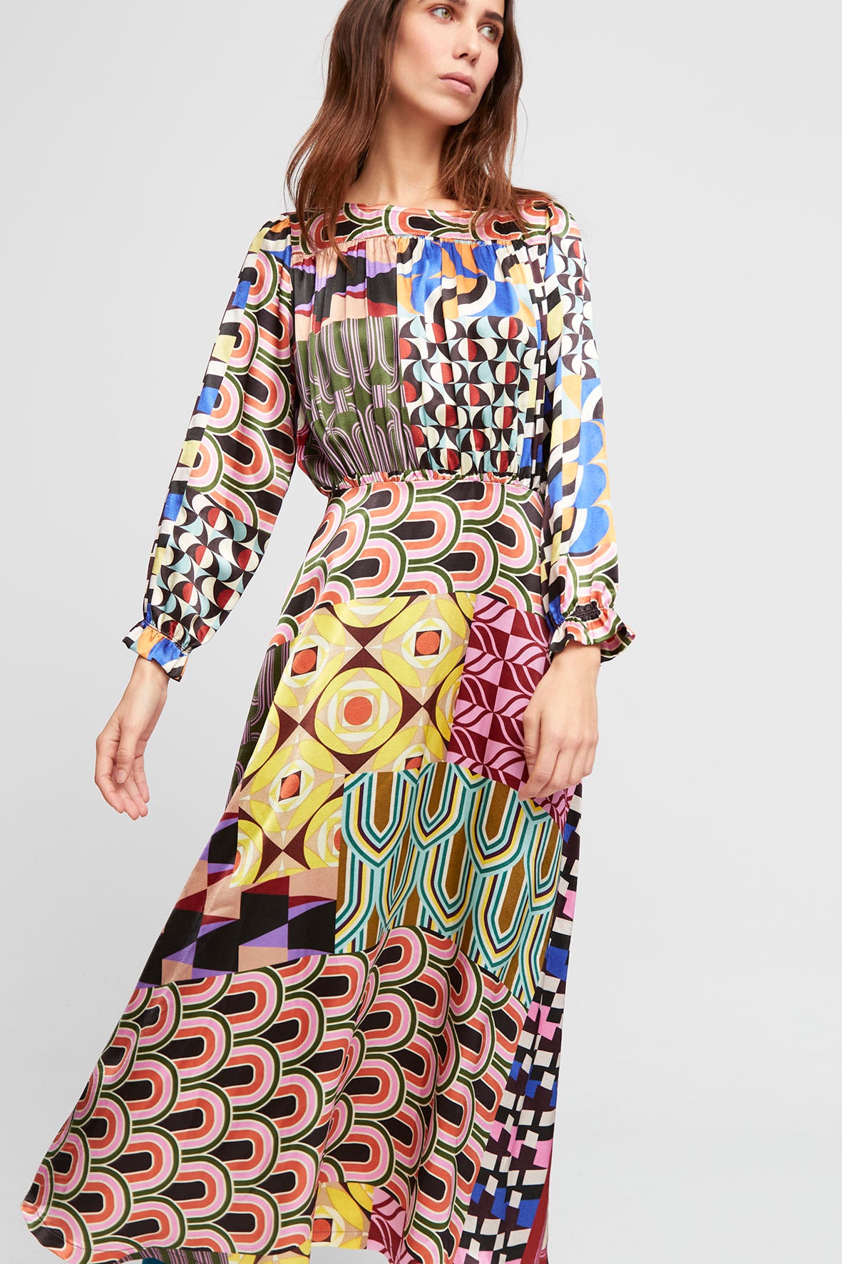 VESTIDO MIDI OP ART LARA