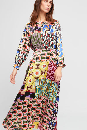 VESTIDO MIDI OP ART LARA