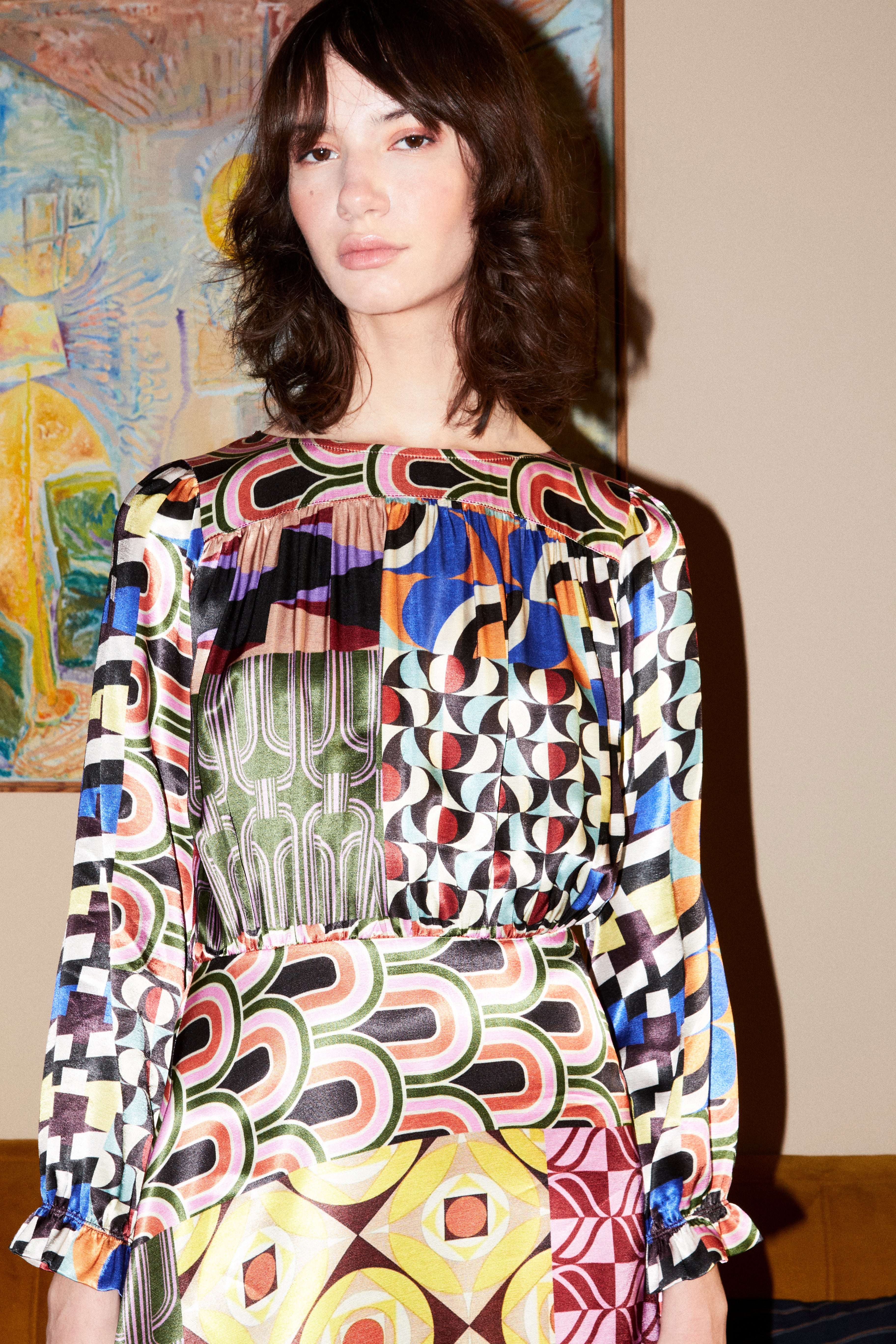 VESTIDO MIDI OP ART LARA