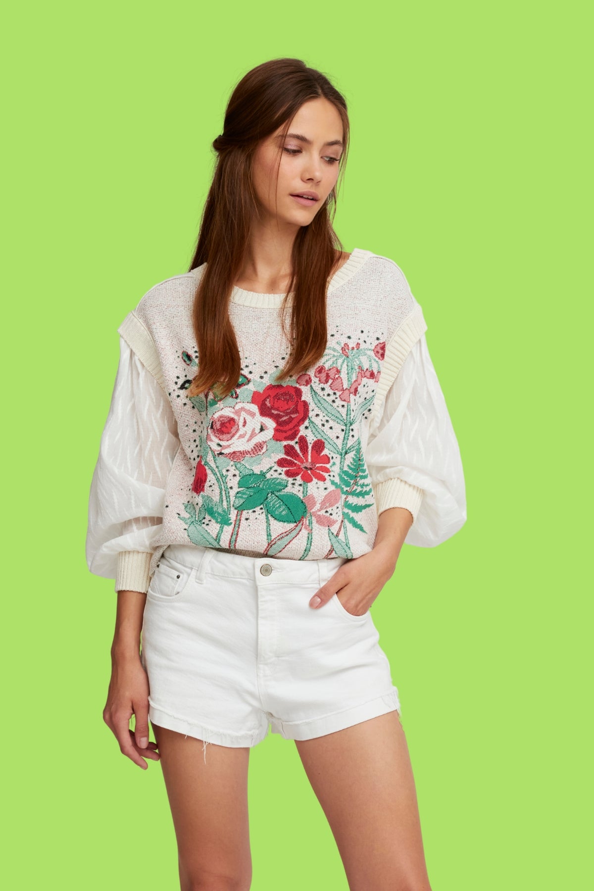 BLUSA MANGAS GLOBO PAPAYA